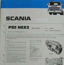 Fiche technique camion SCANIA P 82 H6X2 porteur remorquant