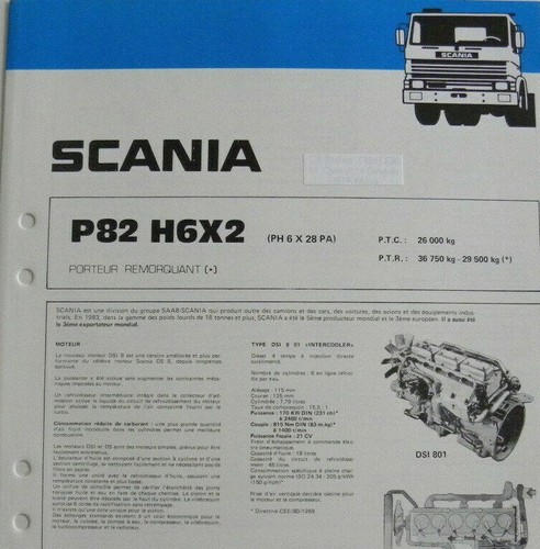 Fiche technique camion - , scania