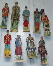 WW1 Rare lot importé USA 9 cavaliers soldats cartons découpis  McLoughlin Bros 