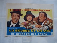 FERNANDEL +HEINZ RUEHMANN/la bourse et la vie/F825/affiche belge