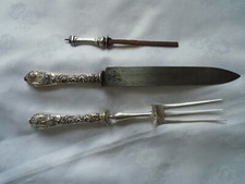 SERVICE A GIGOT en ARGENT FOURRE/ ANCIEN