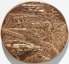 MEDAILLE DE TABLE EN BRONZE - LA CHUTE D'ICARE - ADAM - 1972 - 9 cm - 427 g