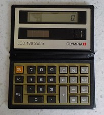 Rare Calculatrice Olympia LCD 186 Solar fonctionne ! G3