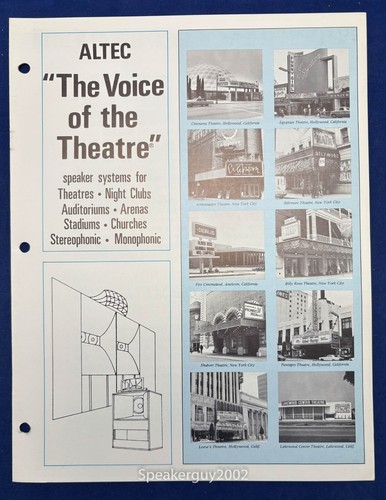 Vintage altec lansing brochure - lansing,