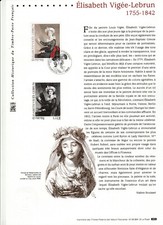document philatélique officiel  tableau Elisabeth Vigée-Lebrun 75 Paris   2002