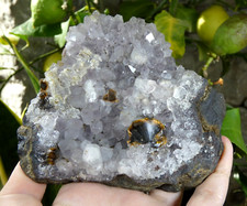 Top Goethite & Amethyste sur Galène 11x11cm minéraux collection pierre rare soin