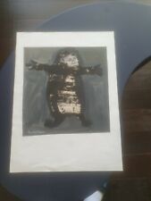 art cobra GOUACHE sur papier journal  signe MICHEL CHAPUIS cote benezit    