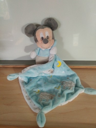 Doudou mickey bleu mouchoir - doudou,
