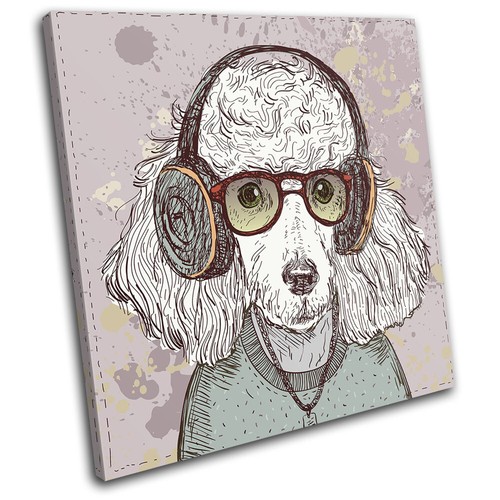 Hipster animals poodle dog - hipster,