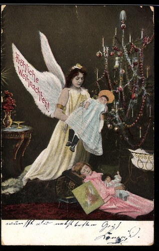 Ange noël avec poupée sur - ange,