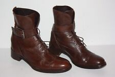 HESCHUNG Bottines Lacets Tout Cuir Marron foncé T 4.5 / 37.5 TTBE