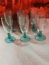 6 VERRE A VIN LUMINARC Cristal D'Arques pied bleu modèle moliere saphir