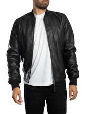 Schott Pour des hommes Blouson aviateur en cuir, Noir