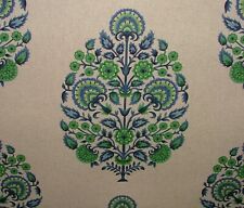 Moïse Saphir Émeraude Mélange Lin Tissu Rideau Coussin Tapisserie Store Romain