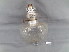 ancien réservoir ou toupie en verre texturé de lampe à pétrole Ø 11,6 cm (CX87)