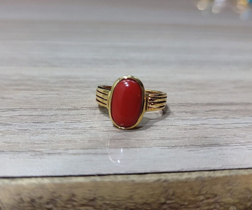 Bague corail rouge naturel