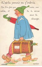 60 VERBERIE AD#MK910 CARTE A SYSTEME VOYAGEUR AVEC VALISE HEMGEY