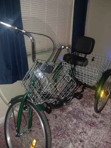 Green adult tricycle wheel - green,