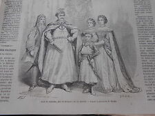 Gravure 1863 - Pologne Jean III Sobieski Roi de Pologne et sa maison