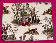 Tissu ancien Romanex Boussac  toile de Jouy   larg  97 cm x 93 cm C844