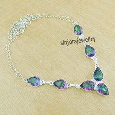 Collier cadeau fait main en argent sterling 925 bijoux pierres précieuses top...