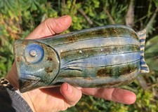 CÉCILE DEIN Vase Mural Bouquetière Zoomorphe Poisson Grès Émaillé 1960 