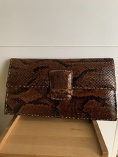 Pochette Vintage Fait Main En Véritable Cuir Python 