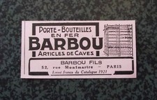 Porte bouteilles BARBOU publicité accessoire vin advert french
