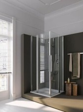 Douche d'angle corail porte