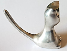 -figurine chat stylisée en métal argenté   -5,45 cm x 6,58 cm