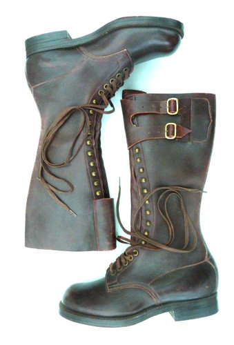 Bottes lacet cuir brun - bottes, à