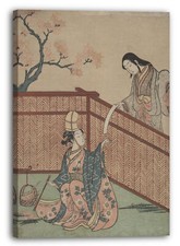 Toile/Cadres Suzuki Harunobu - Réchauffer le saké par le feu Maple Leaf