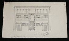 Henri LAFFILLEE Dessins originaux Façade d'une habitation luxueuse 1930