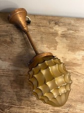 Lampe à suspension Art Déco en verre et cuivre Longueur 45 diametre 24