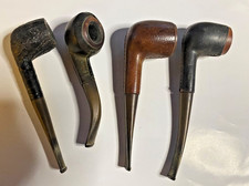 4 pipes anciennes NEPTUNE écume et gainées  cuir - MEERSCHAUM