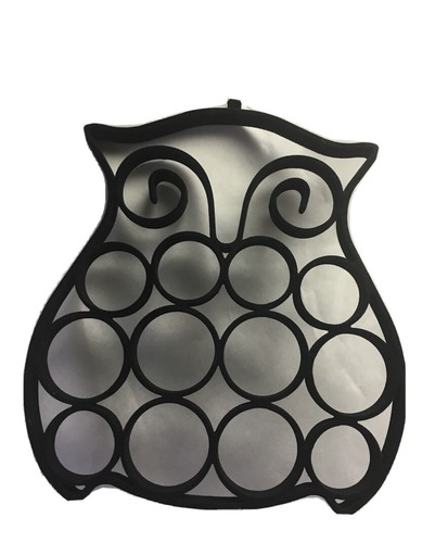 Owl black velvet wood metal - black,
