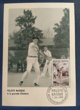 Carte Maximum 1er Jour Timbre N° 1073 Pelote Basque Oblitéré Hasparren 1956