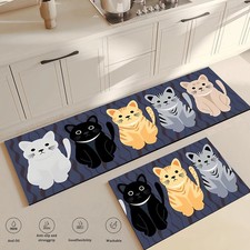 Cat Long Non-slip Kitchen Rugs