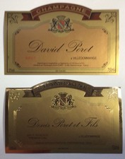 DENIS PORET et DAVID PORET - 2 ÉTIQUETTES CHAMPAGNE - #8923
