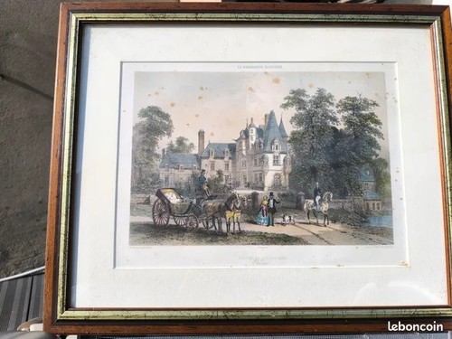 Tableau lithographie château - tableau, lithographie,