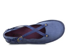 Kickers Chaussures Ballerines Babies en Cuir Femme taille 37 bleu Marine Neuf