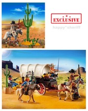 Playmobil Western Sets 1003 Sheriff et 5248 Covered Wagon Raiders Bundle NO BOX
