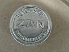 Ancienne petite boite publicitaire réglisse zan alu légère bosses sur couvercle