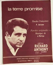 ►PARTITION - RICHARD ANTHONY - LA TERRE PROMISE    - 1966