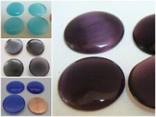 4 cabochons ronds 18mm verre oeil de chat couleur au choix demi perles a coller