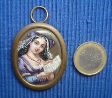C2 A VOIR Miniature Peinture Emaillée Emaux Ancien XIXe ou avant Cuivre