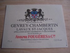 etiquette vin Gevrey Chambertin Lavaux st Jacques Fougères wine label bourgogne