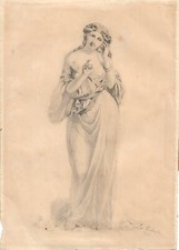 DUBUFE, Édouard-Louis (1819-1883) / Dessin à la mine de plomb (1879)