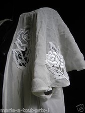 CHASLYN LINGERIE DESHABILLE 100% SOIE ECRU IVOIRE MANCHES COURTES TRES LONG S