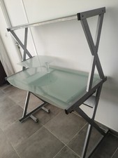 Bureau multimédia en verre trempé 